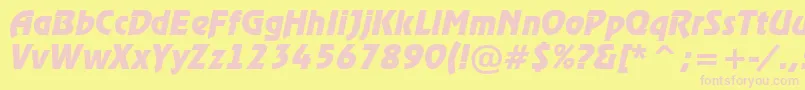 ARewinderBolditalic Font – Pink Fonts on Yellow Background