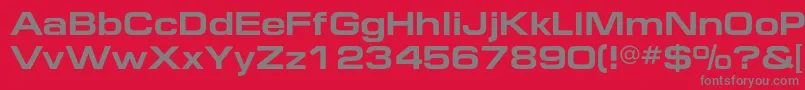 フォントEuropeextendedcBold – 赤い背景に灰色の文字