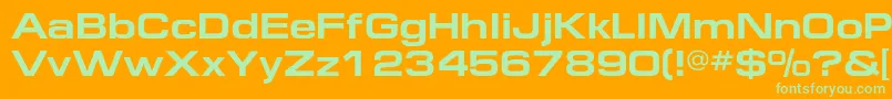 EuropeextendedcBold-Schriftart – Grüne Schriften auf orangefarbenem Hintergrund