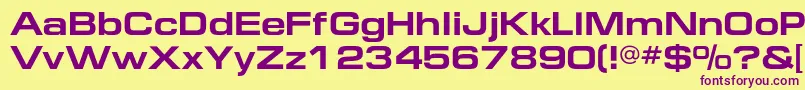 EuropeextendedcBold-Schriftart – Violette Schriften auf gelbem Hintergrund