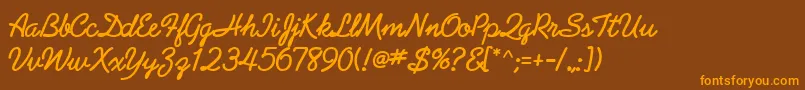 GeArabesqueScriptBold Font – Orange Fonts on Brown Background