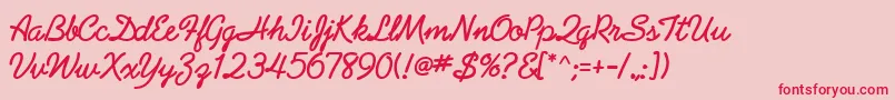 GeArabesqueScriptBold Font – Red Fonts on Pink Background