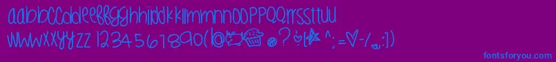 Liltastygoods Font – Blue Fonts on Purple Background