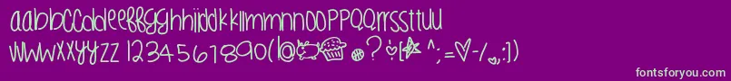 Liltastygoods Font – Green Fonts on Purple Background