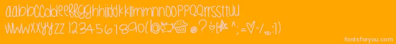 Liltastygoods-Schriftart – Rosa Schriften auf orangefarbenem Hintergrund