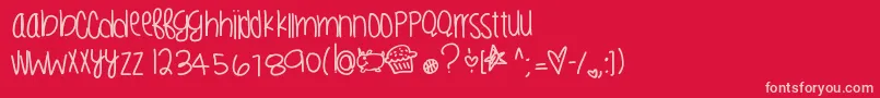 Liltastygoods Font – Pink Fonts on Red Background