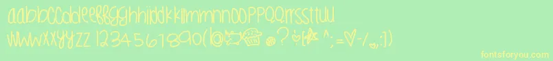 Liltastygoods Font – Yellow Fonts on Green Background