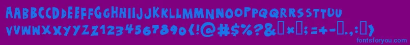 フォントJustADreamSolid – 紫色の背景に青い文字