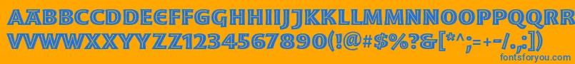 MoonglowBold Font – Blue Fonts on Orange Background