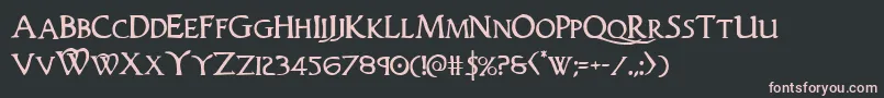 Woodgod Font – Pink Fonts on Black Background