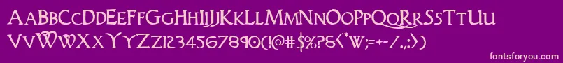 Woodgod Font – Pink Fonts on Purple Background