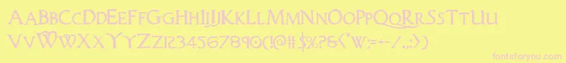 Woodgod Font – Pink Fonts on Yellow Background