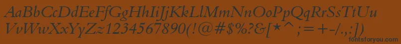 Aldine401ItalicBt Font – Black Fonts on Brown Background