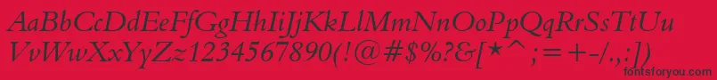 Aldine401ItalicBt Font – Black Fonts on Red Background