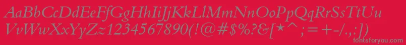 Aldine401ItalicBt Font – Gray Fonts on Red Background