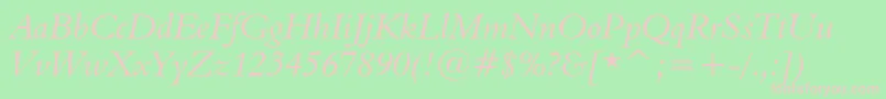 Aldine401ItalicBt Font – Pink Fonts on Green Background