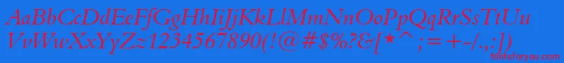 More about Aldine401ItalicBt Font Aldine401ItalicBt Font – Red Fonts on Blue Background