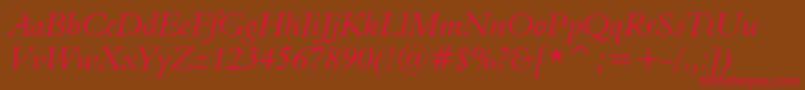 Aldine401ItalicBt Font – Red Fonts on Brown Background