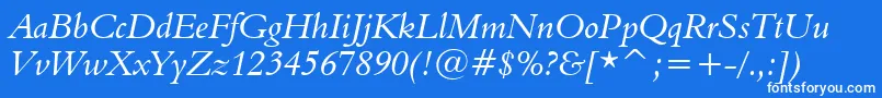 Aldine401ItalicBt Font – White Fonts on Blue Background