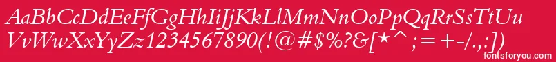 Aldine401ItalicBt Font – White Fonts on Red Background