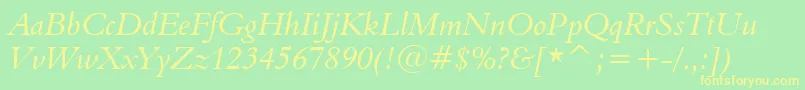 More about Aldine401ItalicBt Font Aldine401ItalicBt Font – Yellow Fonts on Green Background