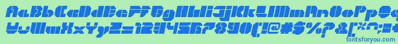 Шрифт CortenOpenfatitalic – синие шрифты на зелёном фоне