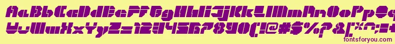 CortenOpenfatitalic Font – Purple Fonts on Yellow Background