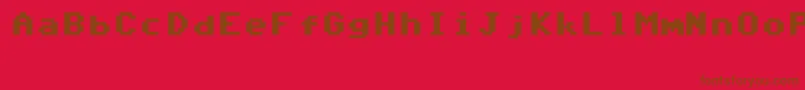 Commodore64V6.3-Schriftart – Braune Schriften auf rotem Hintergrund