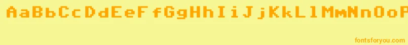 Commodore64V6.3 Font – Orange Fonts on Yellow Background