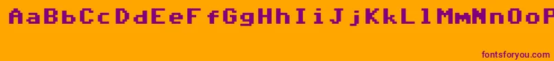 Commodore64V6.3-Schriftart – Violette Schriften auf orangefarbenem Hintergrund