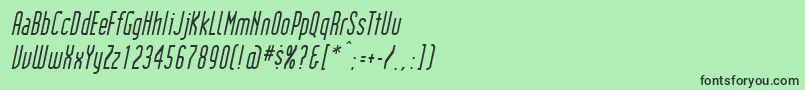 InstitutionItalic Font – Black Fonts on Green Background