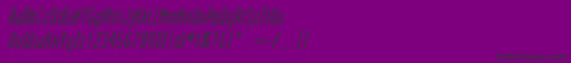 フォントInstitutionItalic – 紫の背景に黒い文字