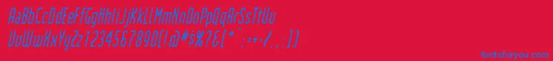 InstitutionItalic Font – Blue Fonts on Red Background