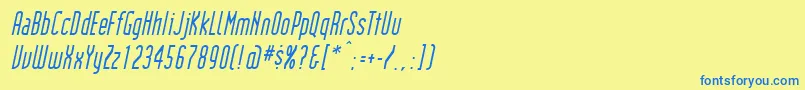 InstitutionItalic Font – Blue Fonts on Yellow Background