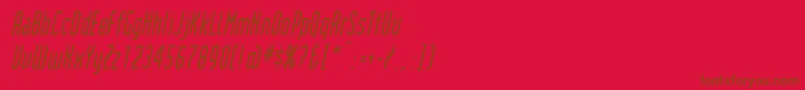 フォントInstitutionItalic – 赤い背景に茶色の文字