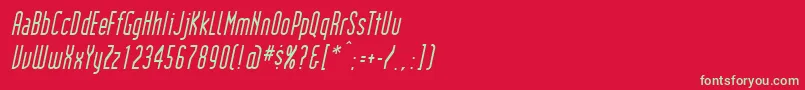 Fonte InstitutionItalic – fontes verdes em um fundo vermelho