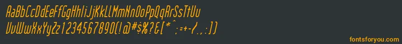 InstitutionItalic-fontti – oranssit fontit mustalla taustalla
