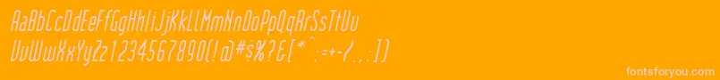 InstitutionItalic Font – Pink Fonts on Orange Background