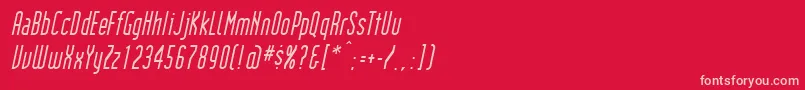 InstitutionItalic-Schriftart – Rosa Schriften auf rotem Hintergrund