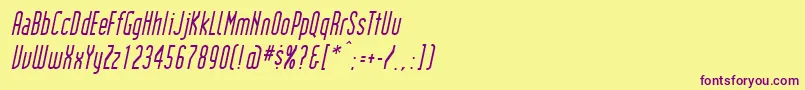 InstitutionItalic Font – Purple Fonts on Yellow Background