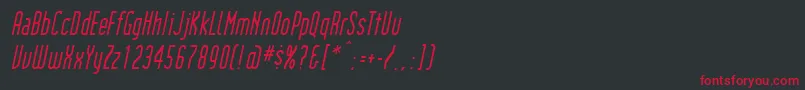 InstitutionItalic Font – Red Fonts on Black Background