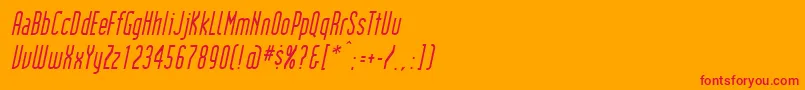 InstitutionItalic Font – Red Fonts on Orange Background