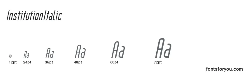 InstitutionItalic Font Sizes