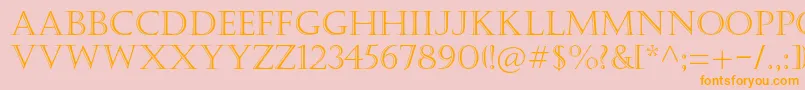 Castellarmtstd Font – Orange Fonts on Pink Background