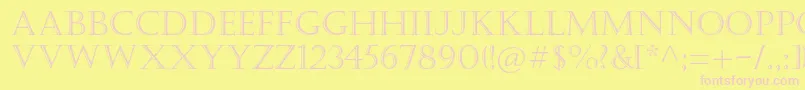 Castellarmtstd Font – Pink Fonts on Yellow Background