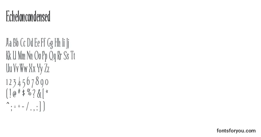 Echeloncondensed-fontti – aakkoset, numerot, erikoismerkit