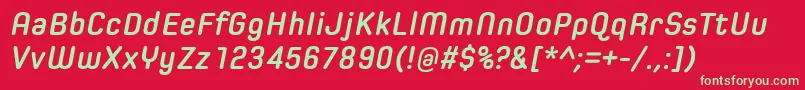 フォントSpoonBoldItalic – 赤い背景に緑の文字