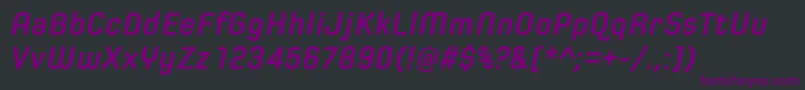 Шрифт SpoonBoldItalic – фиолетовые шрифты на чёрном фоне