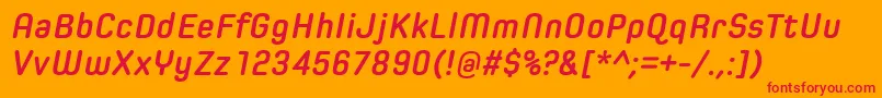 フォントSpoonBoldItalic – オレンジの背景に赤い文字