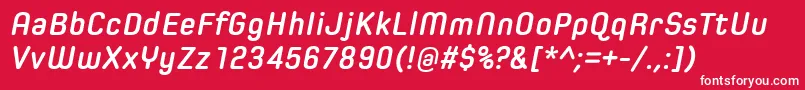 フォントSpoonBoldItalic – 赤い背景に白い文字